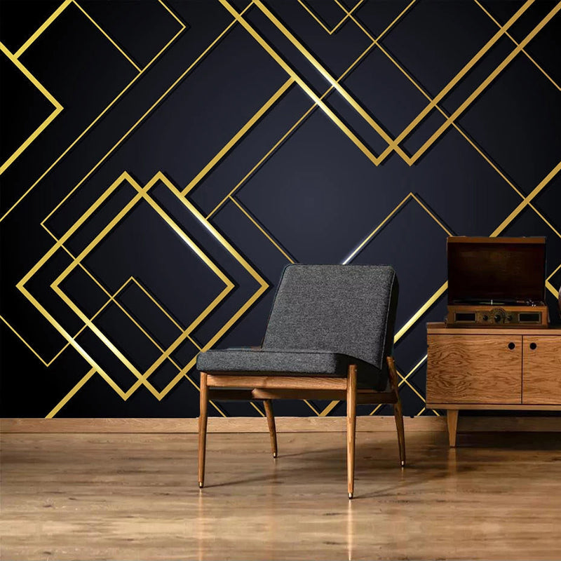 3D Wallpaper Golden Lines Series